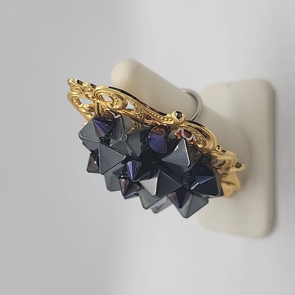 GASOLINE GLAMOUR STUDDED FORTUNE TELLER RING HEMATITE STUDS - Picture 3 of 6